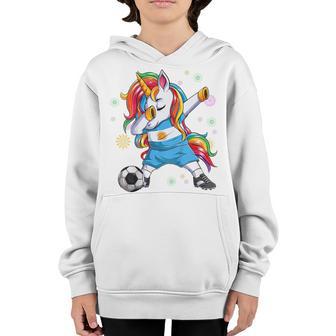 Kids Argentina Soccer Jersey Dabing Unicorn Football Toddler Girl Youth Hoodie - Thegiftio UK