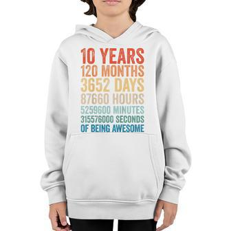 Kids Awesome 10 Years Old Kids 10Th Birthday Boy 120 Months 10-Yo Youth Hoodie | Mazezy