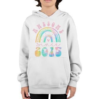 Kids Awesome Since 2015 7 Year Old Rainbow Tie Dye 7Th Birthday Youth Hoodie - Thegiftio UK