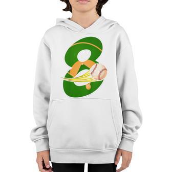Kids Baseball 8Th Birthday - Im 8 - Kids Birthday Youth Hoodie - Thegiftio UK