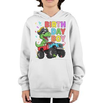 Kids Birthday Boy Monster Truck Dinosaur T-Rex Pirate Toddler Youth Hoodie | Mazezy