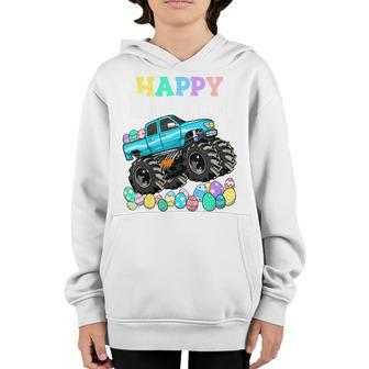 Kids Boys Happy Easter Monster Truck Easter Eggs Toddler Youth Hoodie | Mazezy