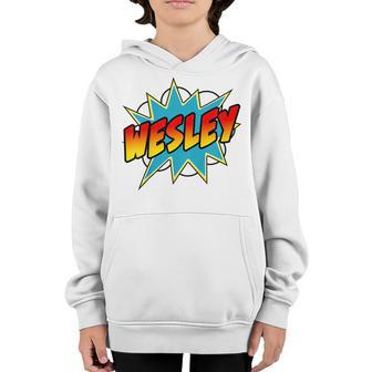 Kids Boys Wesley Name Comic Book Superhero Youth Hoodie - Thegiftio UK