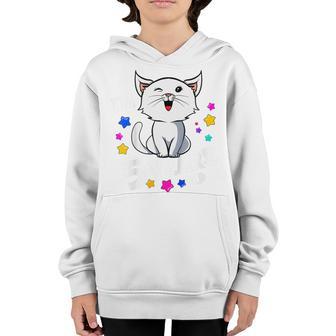 Kids Cat 5Th Birthday Im 5 Years Old Youth Hoodie - Thegiftio UK
