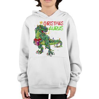 Kids Christmas Dinosaur Tree Rex Christmasaurus Baby Toddler Boys Youth Hoodie - Thegiftio UK