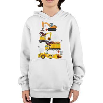 Kids Construction Vehicle Halloween Crane Truck Pumpkin Boys Kids V3 Youth Hoodie - Thegiftio UK