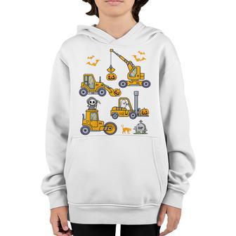 Kids Construction Vehicle Halloween Crane Truck Pumpkin Boys Kids V6 Youth Hoodie - Thegiftio UK