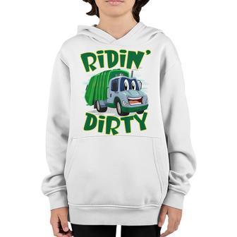 Kids Cute Garbage Truck For Toddlers Riding Dirty Youth Hoodie - Thegiftio UK