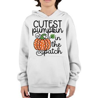 Kids Cutest Pumpkin In The Patch Baby Girl Toddler Fall Halloween Youth Hoodie - Thegiftio UK