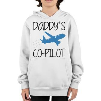 Kids Daddy Co-Pilot Pilot Son Pilot Daughter Plane Boy Girl Top Youth Hoodie - Seseable