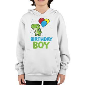Kids Dinosaur Birthday Boy 2Nd Birthday Youth Hoodie - Thegiftio UK