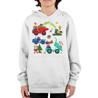 Kids Excavator Construction Christmas Crane Truck Toddler Boys Youth Hoodie - Thegiftio UK