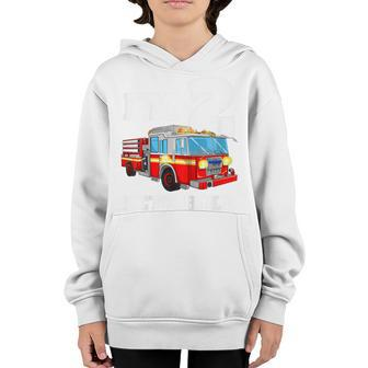 Kids Fire Truck 2Nd Birthday Boy 2 Year Old Toddler Firefighter Youth Hoodie - Seseable