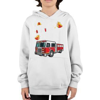 Kids Fire Truck 3Rd Birthday Boy Firefighter 3 Year Old Youth Hoodie - Seseable
