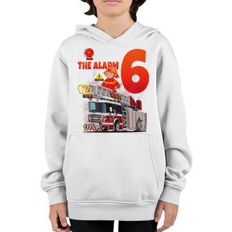 Kids Fire Truck 6 Year Old Firefighter 6Th Birthday Boy Toddler Youth Hoodie - Thegiftio UK