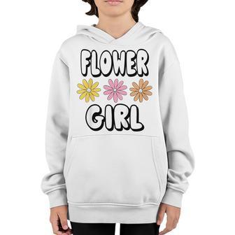 Kids Flower Girl - Cute Pretty Floral Simple Little Girls Pink Youth Hoodie - Thegiftio UK