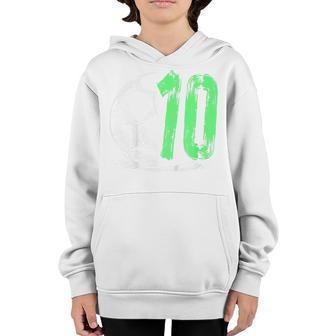 Kids Football 10 Years Old Boy Birthday Party Youth Hoodie - Thegiftio UK