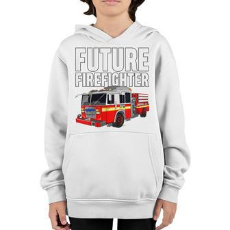 Kids Future Firefighter Fire Truck Theme Birthday Boy Toddler Youth Hoodie - Seseable
