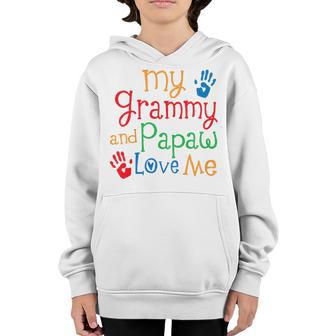 Kids Grammy And Papaw Love Me Youth Hoodie - Thegiftio UK
