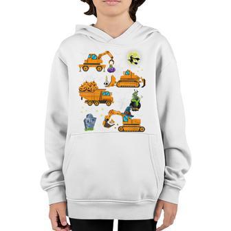 Kids Halloween Construction Vehicle Crane Truck Pumpkin Boys Kid V2 Youth Hoodie - Thegiftio UK