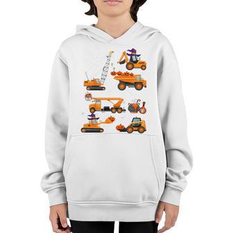 Kids Halloween Construction Vehicle Crane Truck Pumpkin Boys Kids Youth Hoodie - Thegiftio UK