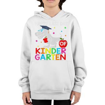 Kids Happy Last Day Of Kindergarten T Rex Dinosaur Kids Boys Youth Hoodie - Thegiftio UK