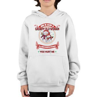 Kids I Have A Crazy Grandma She Is Also A Grumpy Old Woman Funny Youth Hoodie - Thegiftio UK