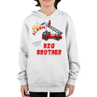 Kids Im A Big Brother And Fire Fighter With Fire Truck Youth Hoodie - Seseable