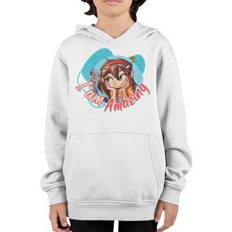 Kids Im An Amazing Girl - Empowering Inspiring And Funny Youth Hoodie - Thegiftio UK