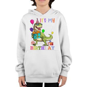Kids Its My 6Th Birthday Happy Dinosaur T Rex 6 Year Old Boys Youth Hoodie - Thegiftio UK