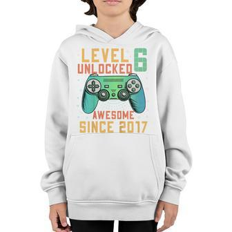 Kids Level 6 Unlocked 6Th Birthday 6 Year Old Boy Gifts Gamer Youth Hoodie | Mazezy