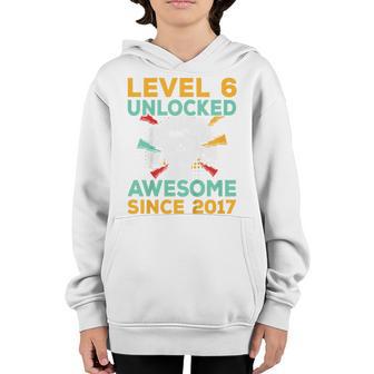 Kids Level 6 Unlocked Awesome 2017 Video Game 6Th Birthday Gift Youth Hoodie - Thegiftio UK