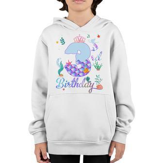 Kids Mermaid Birthday 3 Years Old 3Rd Birthday Gift Girls Ns Youth Hoodie - Thegiftio UK