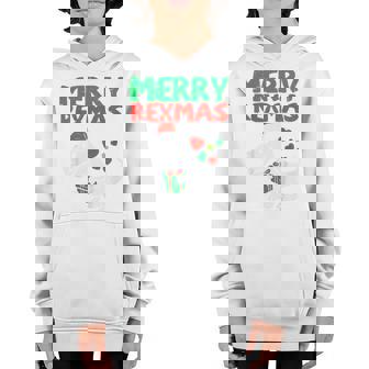 Kids Merry Rexmas Santa Trex Dino Toddler Boys Christmas Pjs Kids Youth Hoodie - Thegiftio