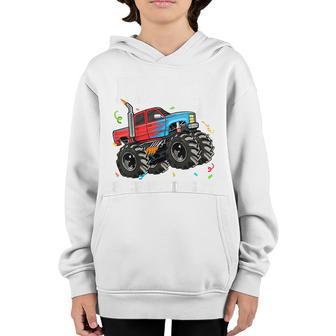 Kids Monster Truck 3Rd Birthday Boy 3 Three Year Old Toddler Youth Hoodie - Thegiftio UK