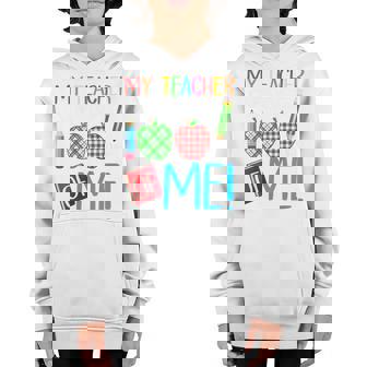 Kids My Teacher Survived 100 Days Of Me Funny 100Th Day School  Youth Hoodie