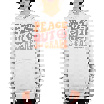 Kids Peace Out 2Nd Grade Funny Retro 70S Last Day Of 2Nd Grade Youth Hoodie - Thegiftio UK