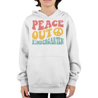 Kids Peace Out Kindergarten Funny Retro Last Day Of Kindergarten Youth Hoodie | Mazezy