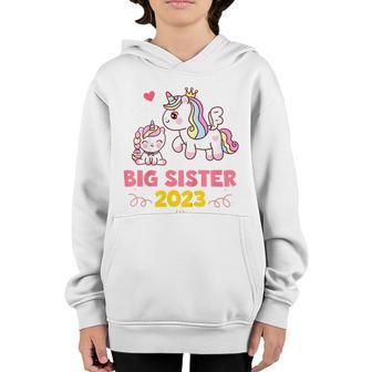 Kids Promoted To Big Sister Est 2023 Going To Be Big Sister 2023 Youth Hoodie - Thegiftio UK