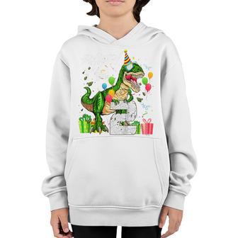 Kids Rawr Im 2 2Nd Birthday Boy Dinosaur T-Rex 2 Years Old Party Youth Hoodie - Thegiftio UK