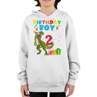 Kids Rawr Im 2 2Nd Birthday Boy T Rex Dinosaur 2 Years Old Gift Youth Hoodie - Thegiftio UK