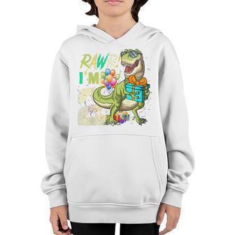 Kids Rawr Im 2 Second Rex 2Nd Birthday Dinosaur 2 Year Old Boys Youth Hoodie - Thegiftio UK