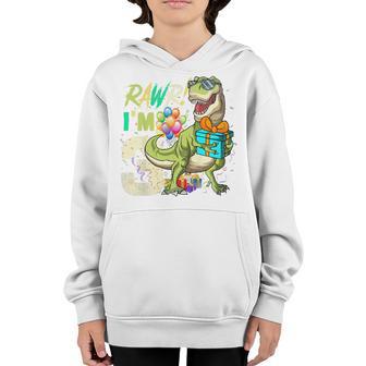 Kids Rawr Im 3 Third Rex 3Rd Birthday Dinosaur 3 Year Old Boys Youth Hoodie - Thegiftio UK