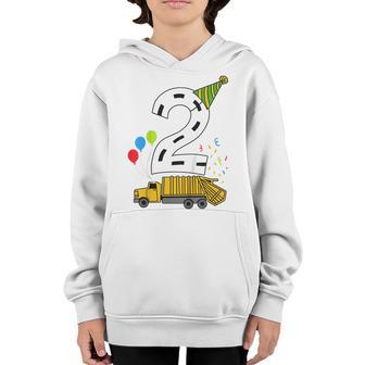 Kids Recycling Trash 2 Year Old Garbage Truck 2Nd Birthday Boy Youth Hoodie - Thegiftio UK