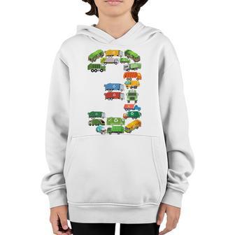 Kids Recycling Trash 3 Year Old Garbage Truck 3Rd Birthday Boy V3 Youth Hoodie - Thegiftio UK