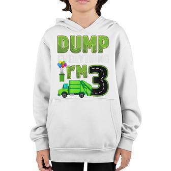 Kids Recycling Trash 3 Year Old Garbage Truck 3Rd Birthday Boy Youth Hoodie - Thegiftio UK