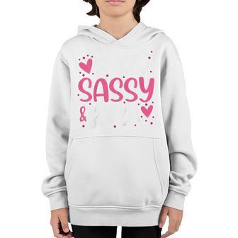 Kids Sweet Sassy And Seven 7 Years Old 7Th Birthday Girls Youth Hoodie - Thegiftio UK