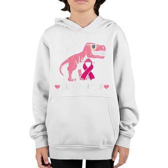 Kids Toddler Supporter Breast Cancer Awareness Boys T-Rex Youth Hoodie - Thegiftio UK