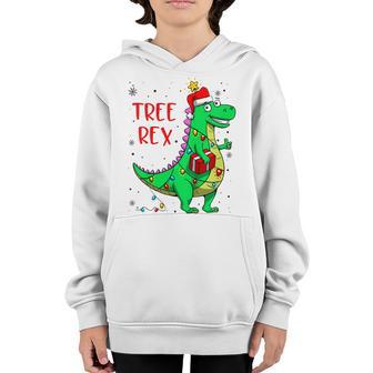 Kids Tree Rex Dinosaur Christmas Costume Xmas Tree Light Boys Youth Hoodie - Thegiftio UK