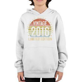 Kids Vintage 2016 Limited Edition 7 Year Old Gifts 7Th Birthday Youth Hoodie | Mazezy
